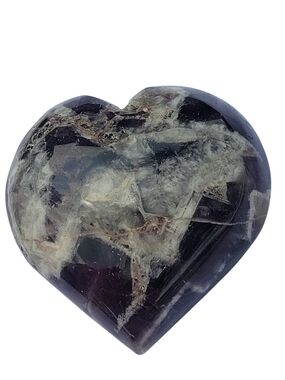 Large Dream Amethyst Crystal Heart Natural Banded Stone